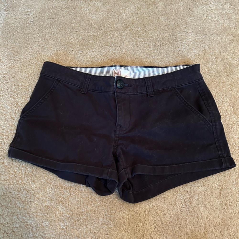 So Lowrise Black Shorts